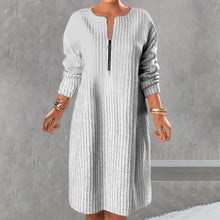Laden Sie das Bild in den Galerie-Viewer, Einfarbiges Kleid mit Reißverschluss