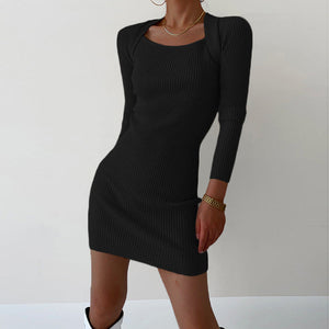 Sexy Pulloverkleid mit quadratischem Ausschnitt