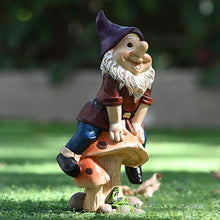 Laden Sie das Bild in den Galerie-Viewer, Kreatives Pilz-Zwerg-Gartenornament
