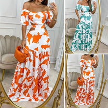 Laden Sie das Bild in den Galerie-Viewer, Langes Schulterfreies Strandkleid