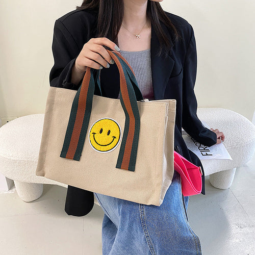 Smiley-Segeltuchtasche