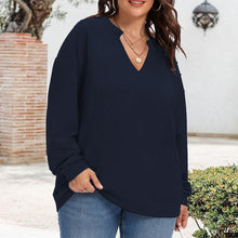 Laden Sie das Bild in den Galerie-Viewer, Damen Übergroßer Pullover mit V-Ausschnitt