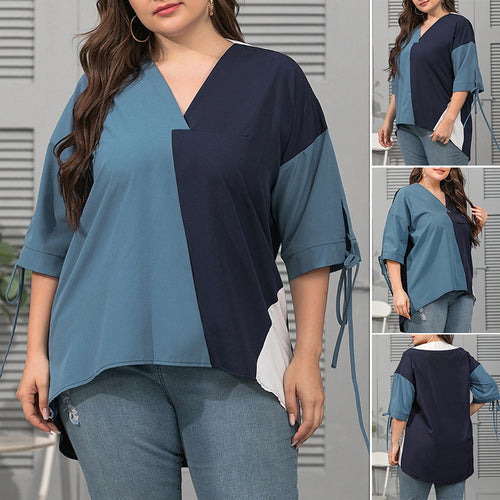 Geometrisches T-Shirt mit mittellangen Ärmeln