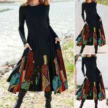 Laden Sie das Bild in den Galerie-Viewer, Langärmliges Bedrucktes Kleid