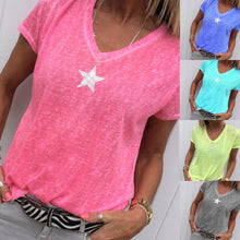Laden Sie das Bild in den Galerie-Viewer, Bequemes Weiches Stern-T-Shirt