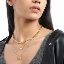 Laden Sie das Bild in den Galerie-Viewer, Mehrschichtige Schmetterlingshalskette