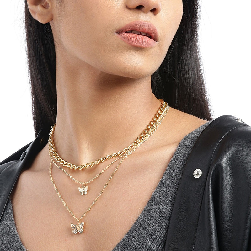 Mehrschichtige Schmetterlingshalskette