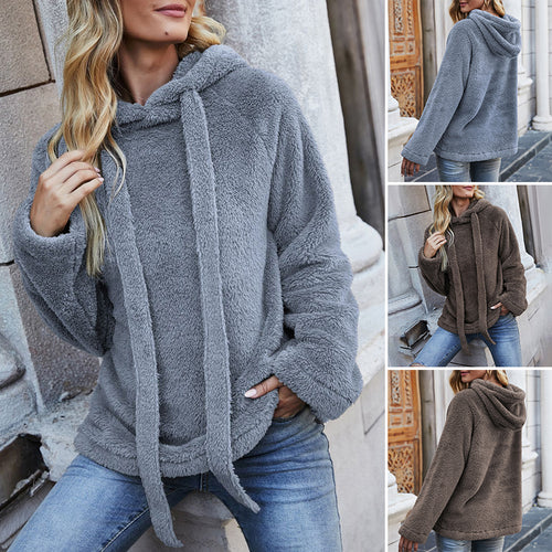 Einfarbiges Verdicktes Kapuzen-Sweatshirt