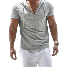 Laden Sie das Bild in den Galerie-Viewer, Sommer Herren Sport-T-Shirt mit Kapuze