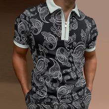 Laden Sie das Bild in den Galerie-Viewer, Herren Sommer stylisches bedrucktes Poloshirt