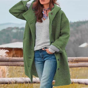 Damen Mantel mit Fleece Plüsch