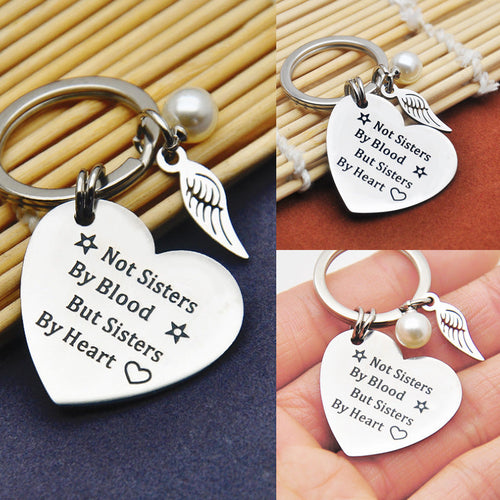 Herzförmige Schwester Schlüsselanhänger