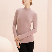 Laden Sie das Bild in den Galerie-Viewer, Einfarbiges Schmal geschnittenes T-Shirt mit halbem Rollkragen