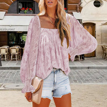Laden Sie das Bild in den Galerie-Viewer, Langarmshirts für Damen mit quadratischem Ausschnitt