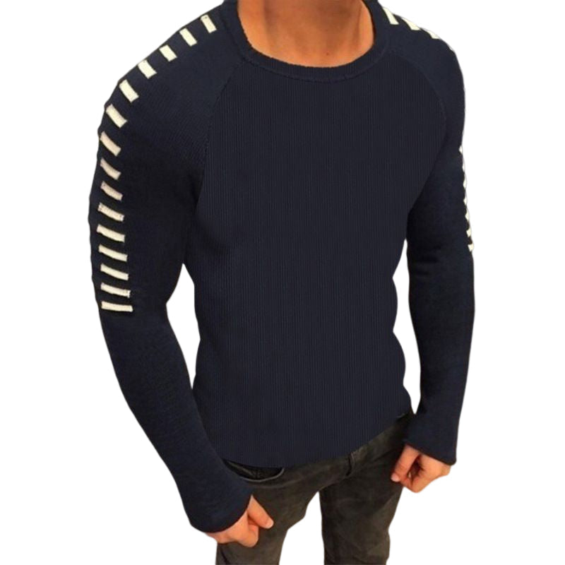 Langärmliger Strickpullover mit Rundhalsausschnitt