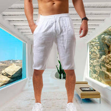 Laden Sie das Bild in den Galerie-Viewer, Lockere atmungsaktive Shorts aus Baumwolle und Leinen