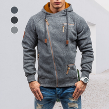 Laden Sie das Bild in den Galerie-Viewer, Einfarbiger Hoodie mit Unregelmäßige Reißverschluss