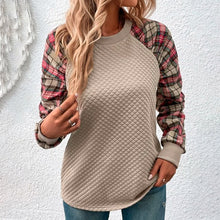 Laden Sie das Bild in den Galerie-Viewer, Karierte Patchwork-Sweatshirts für Damen