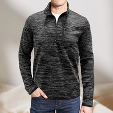Laden Sie das Bild in den Galerie-Viewer, Herren-Sweatshirt mit halbem Reißverschluss und Stehkragen