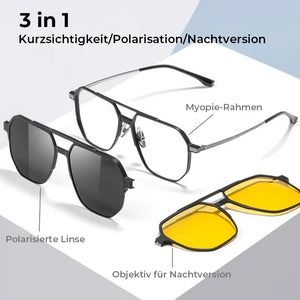 3 in 1 Magnetisch polarisierte Sonnenbrille