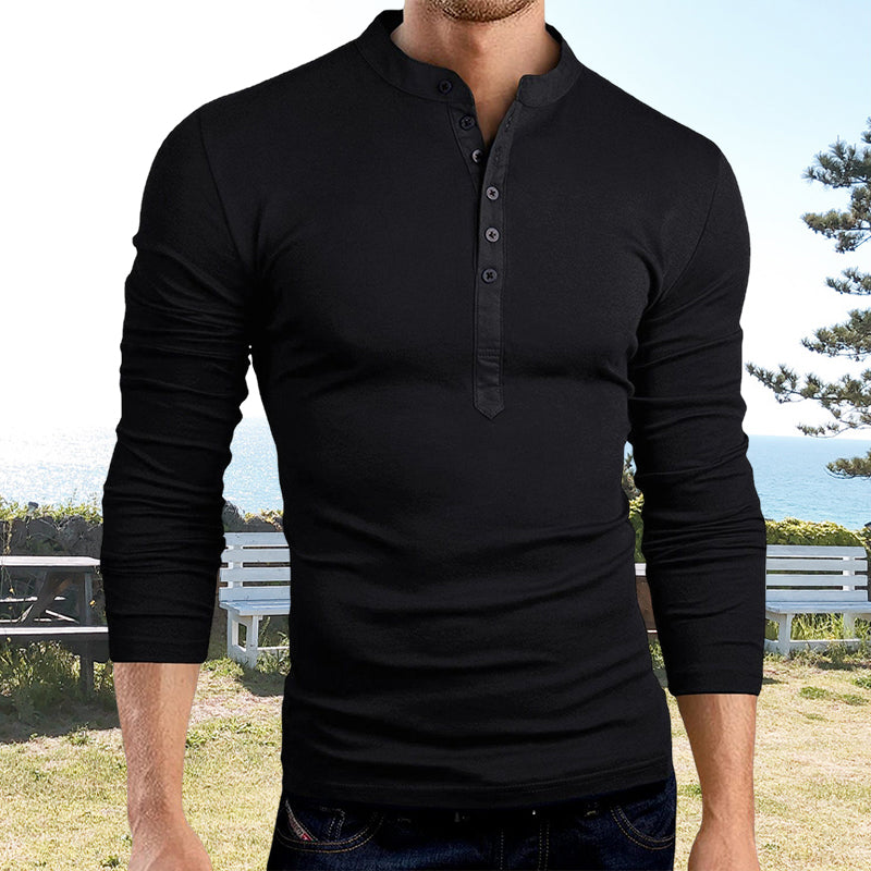 Muskel-T-Shirt mit Knopfleiste für Herren