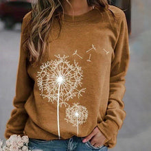Laden Sie das Bild in den Galerie-Viewer, Sweatshirt mit Löwenzahn-Print