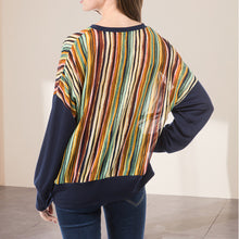 Laden Sie das Bild in den Galerie-Viewer, Blau gestreiftes T-Shirt