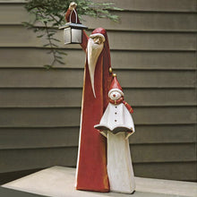 Laden Sie das Bild in den Galerie-Viewer, Weihnachtsmann- und Schneemann-Skulptur