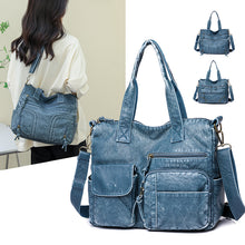 Laden Sie das Bild in den Galerie-Viewer, Denim Farbe Tote Handtasche