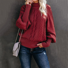 Laden Sie das Bild in den Galerie-Viewer, Lockerer Langärmliger Einfarbiger Strickpullover