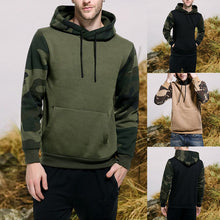 Laden Sie das Bild in den Galerie-Viewer, Lässiger Kapuzenpullover mit Camouflage-Farbblock