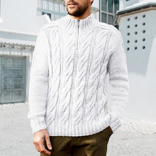 Laden Sie das Bild in den Galerie-Viewer, Einfarbiger Pullover mit Reißverschluss für Herren