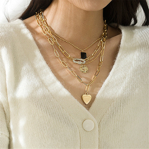 Metallische Halsketten-Set Für Damen