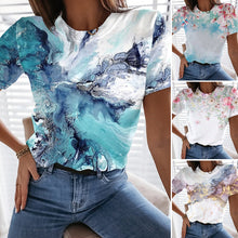 Laden Sie das Bild in den Galerie-Viewer, Einfaches Sommer-T-Shirt mit Aufdruck