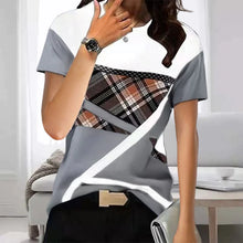 Laden Sie das Bild in den Galerie-Viewer, Kurzärmliges T-Shirt mit Rundhalsausschnitt