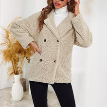 Laden Sie das Bild in den Galerie-Viewer, Damen Sherpa Jacke Leger Revers Fleece