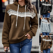 Laden Sie das Bild in den Galerie-Viewer, Damen Sweatshirt mit Kapuze und applizierter Spitze