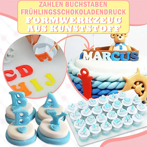 Zahlen Buchstaben Frühlingsschokoladendruck Formwerkzeug aus Kunststoff