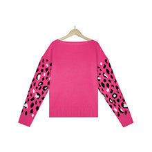 Laden Sie das Bild in den Galerie-Viewer, Lässiger Pullover mit Leopardenmuster