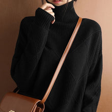 Laden Sie das Bild in den Galerie-Viewer, Einfarbiger Locker Gestrickter Pullover