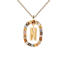 Laden Sie das Bild in den Galerie-Viewer, Bunte Kristall-Buchstabe-Halskette