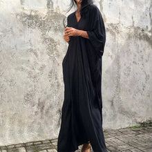 Laden Sie das Bild in den Galerie-Viewer, Einfarbiges Lockeres Urlaubskleid