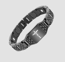 Laden Sie das Bild in den Galerie-Viewer, Kohlefaser-Magnet-Titan-Stahl-Armband