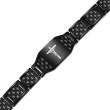 Laden Sie das Bild in den Galerie-Viewer, Kohlefaser-Magnet-Titan-Stahl-Armband