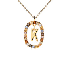 Laden Sie das Bild in den Galerie-Viewer, Bunte Kristall-Buchstabe-Halskette