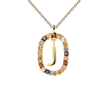 Laden Sie das Bild in den Galerie-Viewer, Bunte Kristall-Buchstabe-Halskette