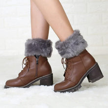 Laden Sie das Bild in den Galerie-Viewer, Damen Warme Stiefelüberzüge mit Pelzbesatz