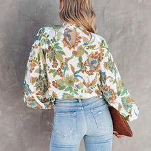 Laden Sie das Bild in den Galerie-Viewer, Hemd mit Ballonärmeln und Stehkragen