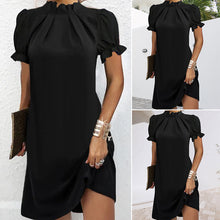 Laden Sie das Bild in den Galerie-Viewer, Knielanges Kleid mit Laternenärmeln