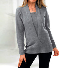 Laden Sie das Bild in den Galerie-Viewer, Einfarbiger Pullover für Damen, kurz geschnittener Strickpullover